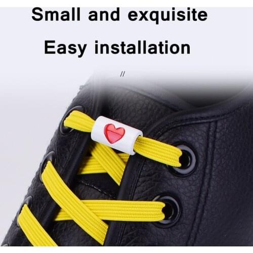 1Pair Elastic Flats Shoelaces No Tie Shoelaces Metal Love buckle Shoelace Kids Adult Unisex Shoelace Sneakers Shoe Laces Strings