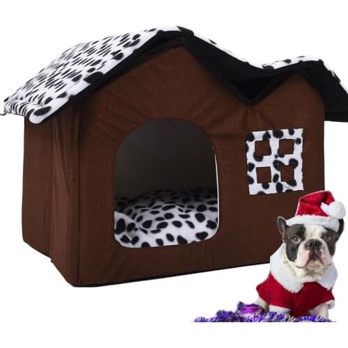 Pet Dog House Removable Cover Mat Dog House Beds Washable Soft Winter Puppy Sofa Cushion House Kennel Nest Tent Bed Pet Supplies