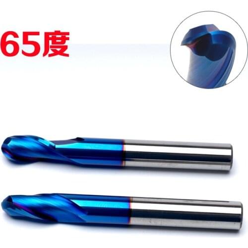 High-hardness 2-edge tungsten alloy ball milling cutter R1R2R3R4R5R6R7 65 degrees 8 9 10