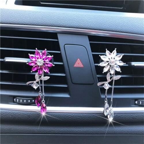 Hazy beauty Crystal flowers Pendant Car perfume Air vents in car air conditioners Air Freshener Perfumes 100 Originais