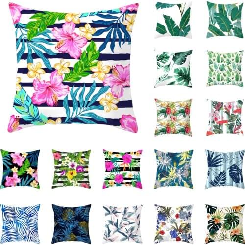 Hot Sale Tropical Plants Palm Pineapple Cushion Cover Modern Nordic Polyester Pillow Cover Livingroom Bedroom Decorative Pillows