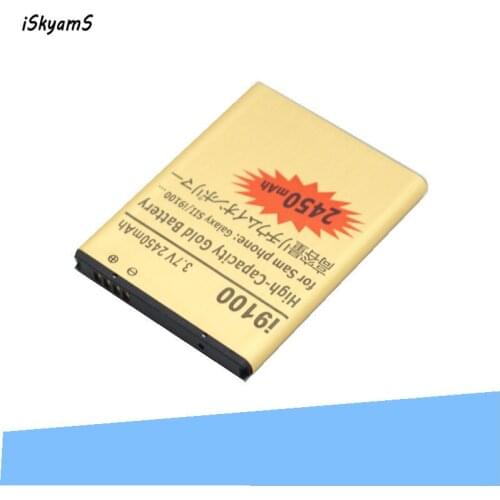 ISkyamS 2x 2450mAh EB-F1A2GBU EBF1A2GBU Gold Replacement Battery For Samsung Galaxy SII S2 I9100 I9103 i9050 B9062 I9108 M340S