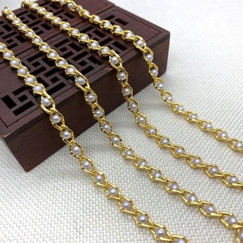 Exquisite Plastic Pearl Handmade Copper Chain Jewelry Chain DIY Making Necklace Bracelet Accessories Creative Wholesale 1 Meter