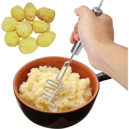 HILIFE 24cm Potato Crusher Stainless Steel Wave Shape Potato Masher Kitchen Tool