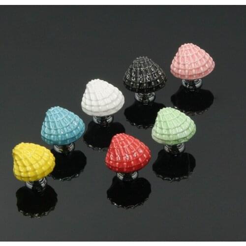 Colorful Ceramic Handle Knobs Single Hole Furniture Cabinet Cupboard Wardrobe Drawer Door Knob Pulls Kids Room Decor