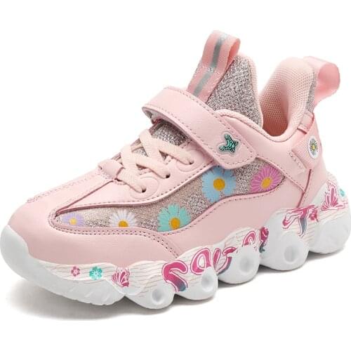 Girls Sneakers Children Shoes For Girls Shoes Kids Sneakers Leather Flowers Colorful School Fashion New tenis infantil menina