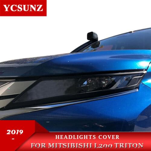 Headlights Cover For Mitsubishi L200 2019 2020 Ram 1200 Strada Strakar Barbarian Black Color 2021 For Pajero Sport Montero Sport