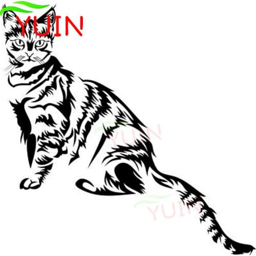 Small Sitting Cat Classic Animal Car Decals Fashion Body Decoration PVC Waterproof Sunscreen Stickers Can Be Customized Color