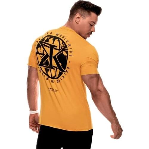 New Brand Men Short Sleeve Printingt-shirt Summer Casual Fashion Gyms Bodybuilding T shirt Male Slim Tees Tops Movement Clothing