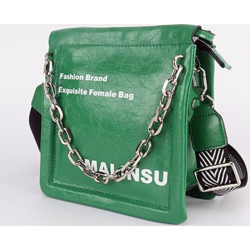 2021 Summer New candy color leather Women Bag letter printing female chain Handbag Shoulder Messenger Bag Small Crossboday Bags