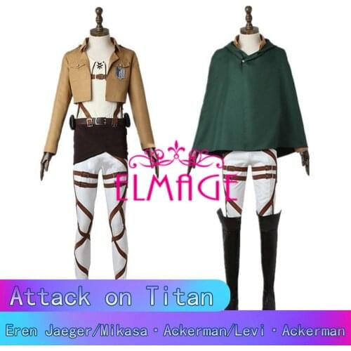 New Attack on Titan Cosplay Cloak Shingeki no Kyojin Costume Scouting Legion Cosplay Costume Anime green Cape Wig Belt For Adult