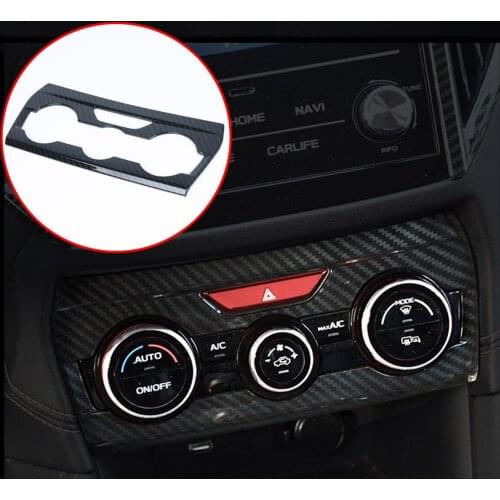 Fit For Subaru XV Crosstrek 2018 2019 ABS Carbon Fiber Dashboard A/C Air Condition Warning Light Adjust Switch Cover Trims