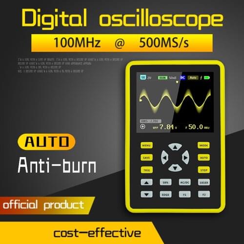 5012H 2.4" LCD Display Handheld Portable Digital Mini Oscilloscope with 100MHz Bandwidth and 500MS/s Sampling Rate with Battery