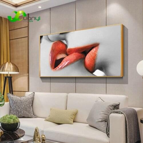 Love Kiss Poster Picture Wall Decor Prints Black And White sexy Canvas Abstract Oil Painting Wall Pictures For Living Room