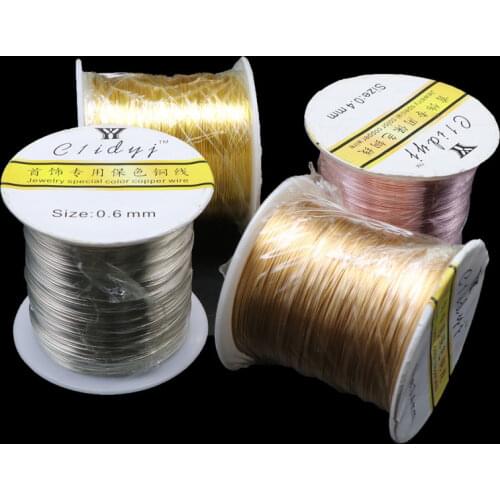 0.3-1mm Non Tarnish Gold/Silver/Rose Gold Copper Wire Colorfast Beading Wire For Jewelry Making Supplies DIY Bracelet Wholesale