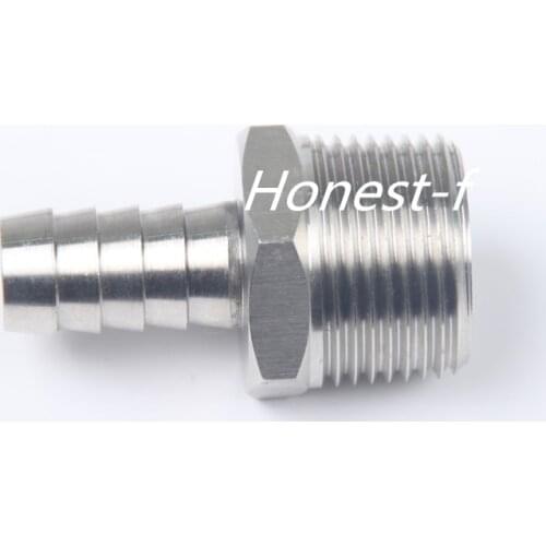 LTWFITTING Bar Production Stainless Steel 316 Barb Fitting Coupler / Connector 1/2" Hose ID x 3/4" Male NPT Air Fuel Water