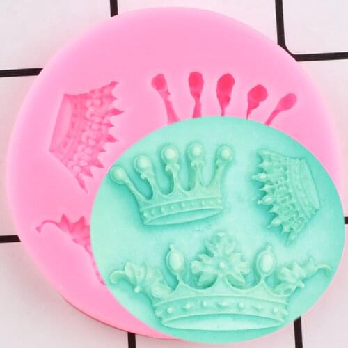 Crown Shape Silicone Molds DIY Chocolate Wedding Cake Decorating Tools Cupcake Topper Decoration Fondant Candy Clay Moulds