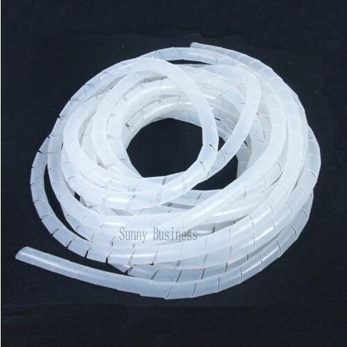 4mm 70.5FT (21.5M) Spiral Cable Wire Wrap Tube Computer Manage Cord White