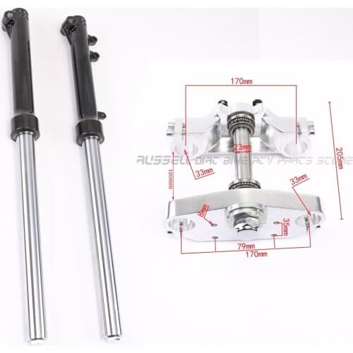 Handlebar triple Tree clamp and 33mm Front Forks Shocks Suspension Bar Riser Dirt Pit Bike CRF50 50cc 70cc 110cc 125cc
