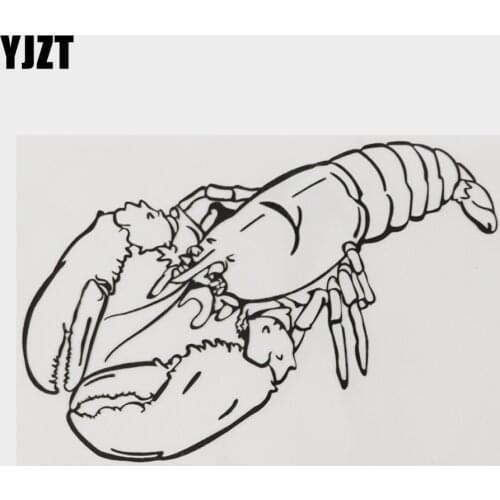 YJZT 16.2CM×10.7CM Marine Animal Lobster Black/Silver Vinyl Decal Car Sticker 18A-0130