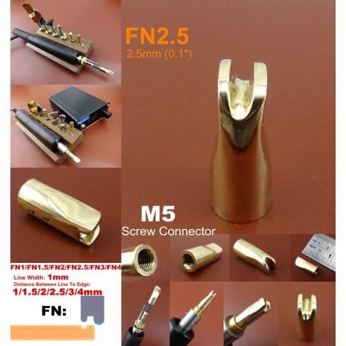 1pc FN2.5 Leather Craft Electric Edge Crease Edging Creasing Machine Soldering Iron Replace Head Tip Edger Creaser Tool M5 Screw