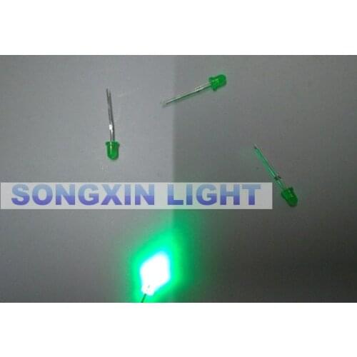 100pcs F3 3mm Super Green Round Superbright LED Light LED diffused 520-535nm Jade green