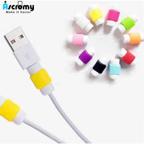Ascromy 100PCS Colorful Cable Protector Winder Saver For Apple iPhone iPad Earphone Charger USB Cable Cord Protective Case Cover