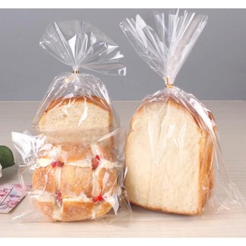 100Pcs Baking Bag Lightweight Self Adhesive Portable Transparent Bread Toast Bakery Packing Pouch for Home