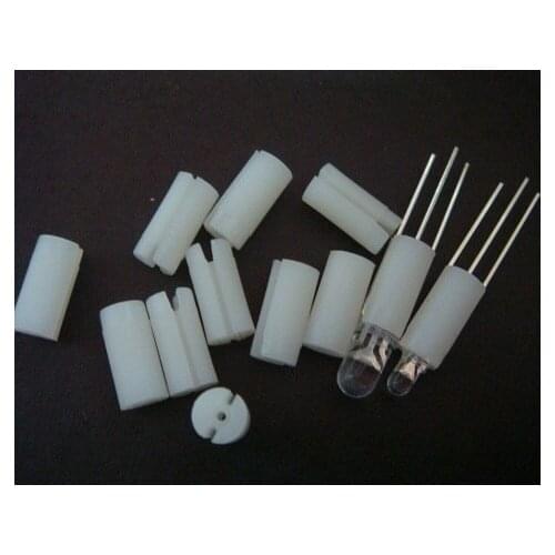 1000x White Plastic Holders for 3mm/5mm 3 LEAD LED free shipping 3mm/5mm cover