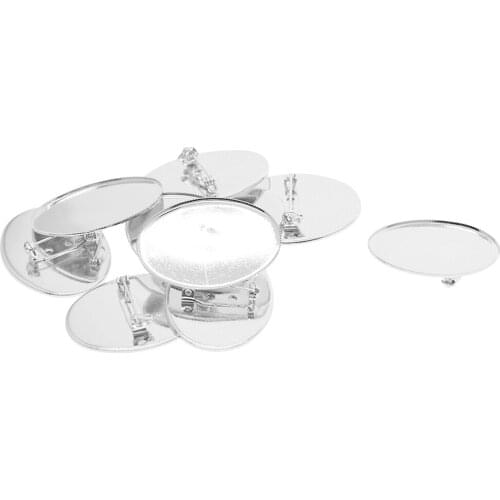 20 Pieces 4x3cm Blank Brooch Base Pin-Back Settings Blank Lapel Pin Tray For Cameo Glass Cabochon ,Crystal Beads ,Resin Crafts