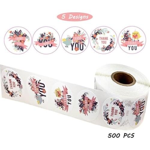 50-500pcs lot Thank You Stickers 1 inch 5 designs Christmas Stickers Scrapbooking Packaging Seal Labels Stationery Sticker