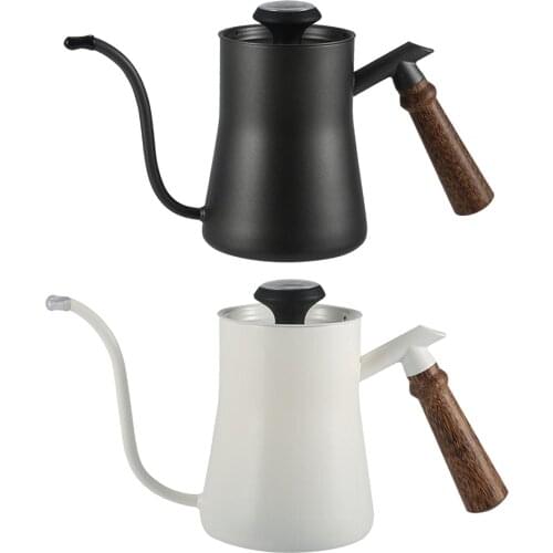 650ml Gooseneck Kettle Stainless Steel Tea Spout with Thermometer Control the Temperature, for Barista Home, Coffee Drip Pot