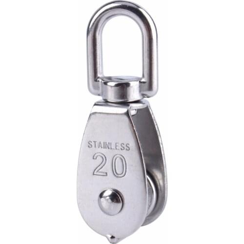 Brand New Steel Wire Pulley Stainless Steel M20 Heavy Duty Steel Single Wheel Swivel Lifting Rope Pulley Block For Wire Rope