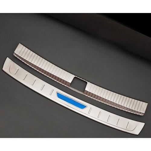 Car accessories For Volkswagen Touran 2016 Stainless Steel Rear Inner Trunk Boot Bumper Guard Plate Protector Molding Trim 2pcs