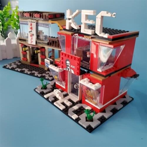 SEMBO Blocks Street Mini Shop Coffee Building Bricks for Children Toy hamburger Store Kids Doll brinquedos Girls Boy Gifts