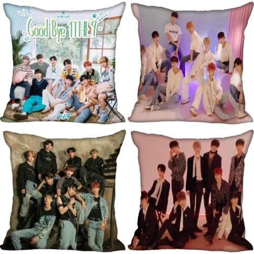 Custom 1THE9 KPOP Boy Pillow Cover Bedroom Home Office Decorative Pillowcase Square Zipper Pillow Cases Satin Soft No Fade 0622
