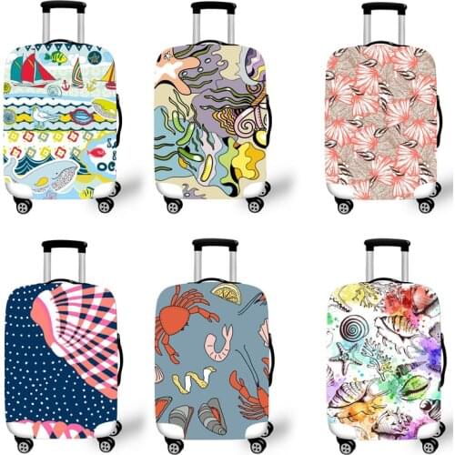 Elastic Luggage Protective Cover Case For Suitcase Protective Cover Trolley Cases Covers 3D Travel Accessories Ocean Pattern T02