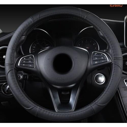 KAHOOL Leather Car Steering Wheel Cover For Hondas Civics CRV BRV Fit Jazz Accords City Freed Mobilio Stream