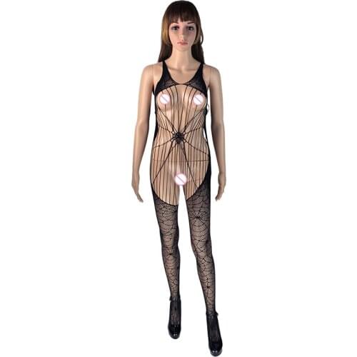 Spider Web Lace Tights Sexy Open Mesh Womens Pijamas Animal Spandex Dance Costume Brand Pajamas Nude Wear Clothes Stockings TB34