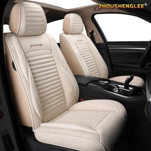 ZHOUSHENGLEE FLAX car sear covers for toyota yaris camry verso highland terios vios corolla reiz prius rav4 land cruiser prado