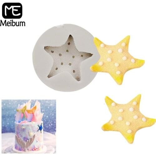 Meibum Ocean Starfish Theme Silicone Mold DIY Small Sea Star Shape Cake Decorating Mould Fondant Chocolate Tray Baking Tools