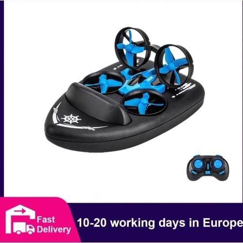 JJRC H36F Mini Drone Vehicle Boat 3 in 1 RC Quadcopter with Headless Mode One Key Return 360°Flips Roll Stunt Toys for Kid
