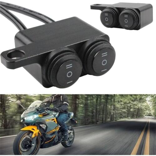 Motorcycle Mirror Mount Switch Headlight Hazard Brake Fog Light Switch Aluminum Dual Switch Buttons Parts Accessories