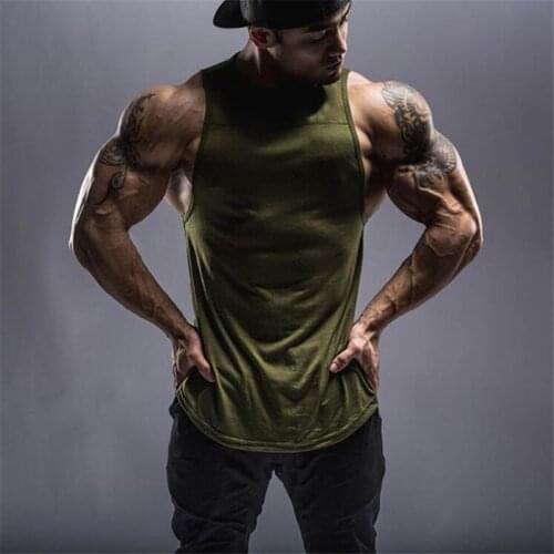 Summer Gym Clothing Mens Bodybuilding Tank Top Cotton Sleeveless Vest Sweatshirt Fitness Workout Sportswear Sports Tops Male