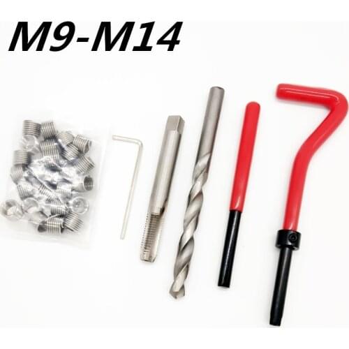 Car Engine Block Restoring Damaged Thread Repair Tool Kit M9 M10 M11 M12 M14 Auto Helical Coil Insert Garage Tools