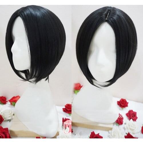 NANA Oosaki Nana Black Short Straight Central Parting Hairstyles Heat Resistant Hair Cosplay Costume Wig + Free Wig Cap