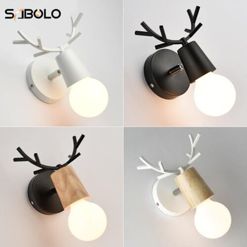 Wall Lamps For Bedroom E27 Nordic Modern Deer Antlers LED Wall Lighting Fixtures Indoor Lamps Sconce Wall Lights