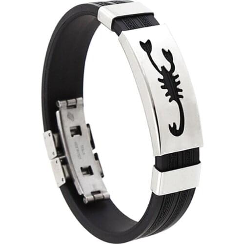 New Titanium Steel Silicone Bracelet Bracelet Fashion Scorpion Hook Bracelet Classic Accessories Gift Magnetic Jewelry Man/Women