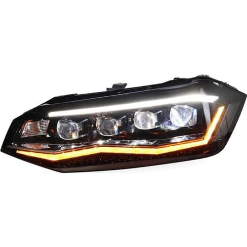 Suitable for Volkswagen new for polo headlight assembly modification LED crystal lens lamp running light streamer turn signal
