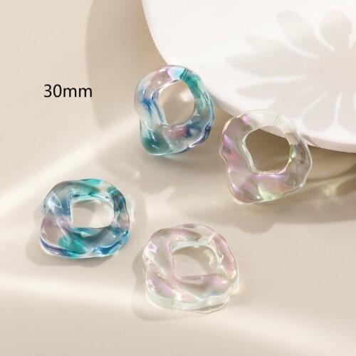 Japanese glass sense dream color irregular corrugated resin pendant DIY handmade jewelry earring accessories materials 4pcs